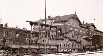 Železniční dělo na nádraží v Kyšperku (dnes Letohrad), foto: sbírka Roman Jeschke